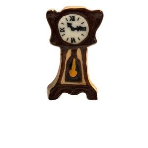 Vintage 1960 Mini Bone China Figurines Nursery Rhyme Hickory Dickory Dock Clock